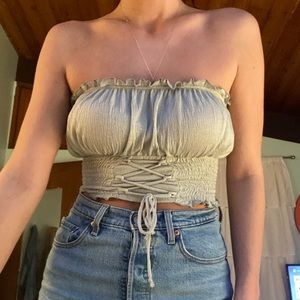 Cropped strapless tank